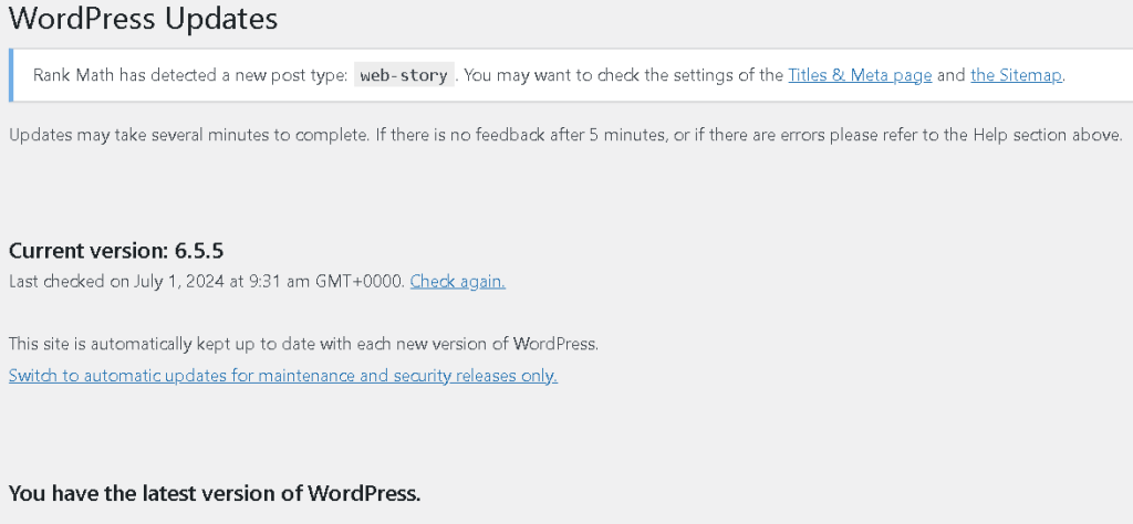 Keep Your WordPress Site Updated