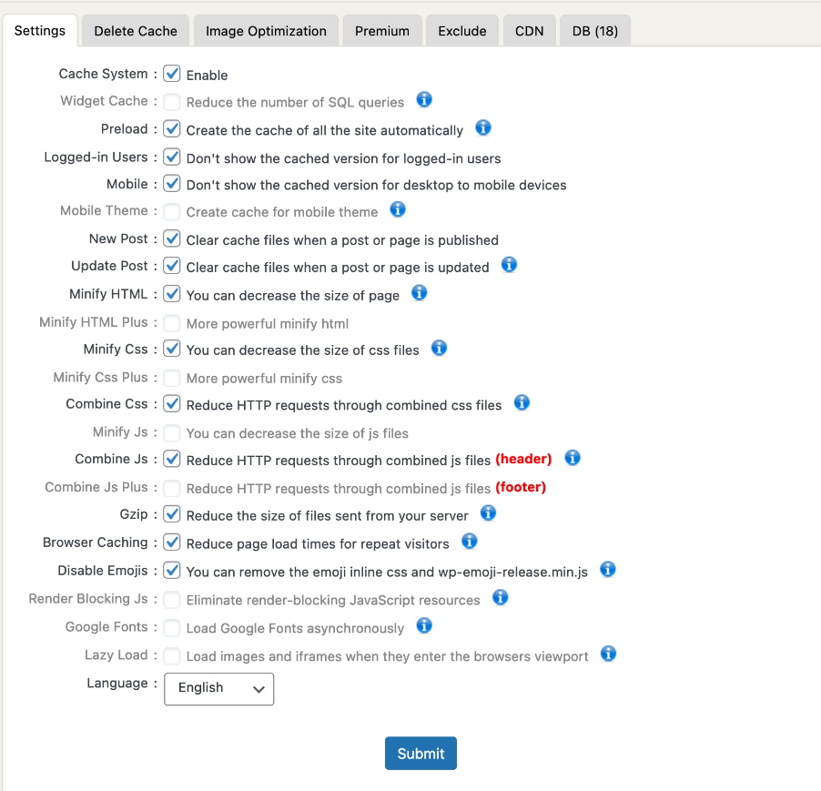 WP Fastest Cache plugin