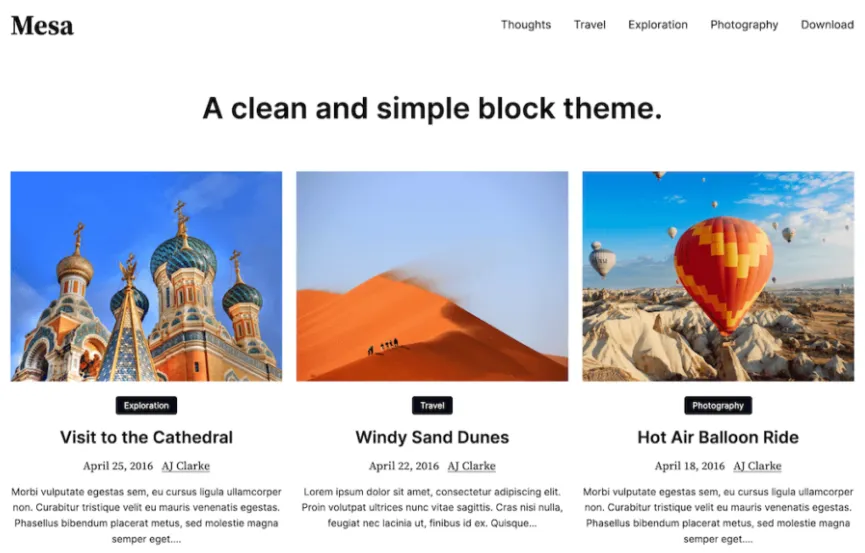Mesa WordPress Theme