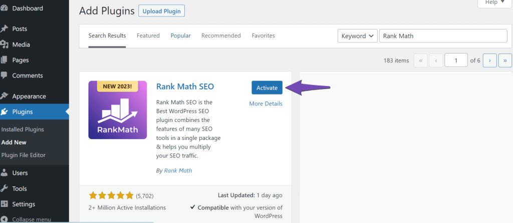 How to Install and Set Up the Rank Math SEO Plugin active screenshot