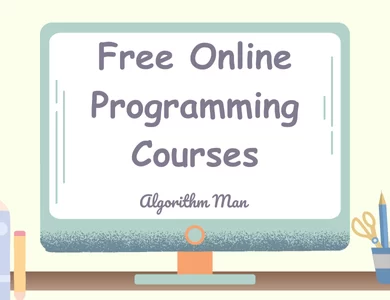 There is this text (Online Coding Courses with Certificates Free) on the computer monitor illustration