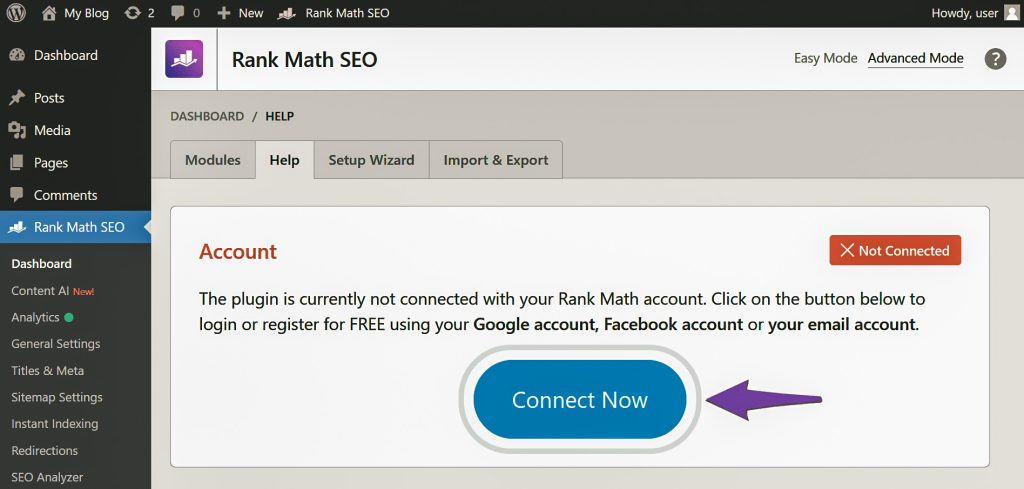 connect now rank math seo screenshot