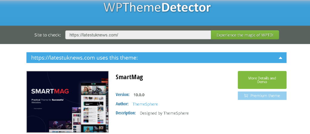 WPThemeDetector theme finder screenshot