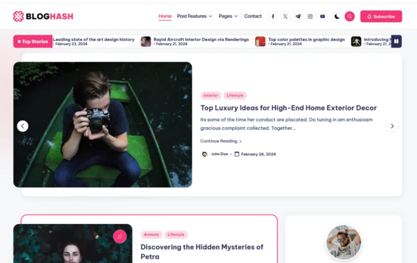 Bloghash WordPress Blog Theme